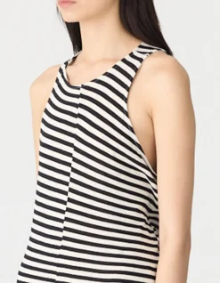 Stripe Asymmetric Tank Dress