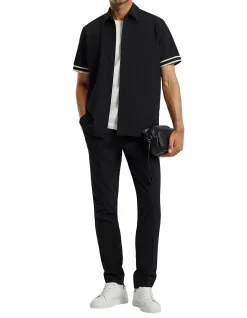 STRIPE BAND TECH SS OVERSHIRT