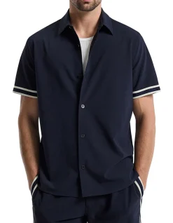 STRIPE BAND TECH SS OVERSHIRT