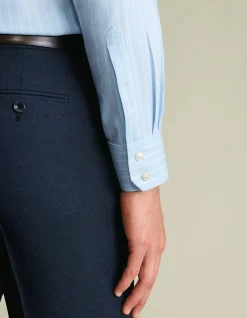 Stripe non-iron herringbone cutaway slim fit shirt
