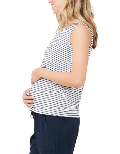 Stripe Nursing Tank with Lift-Up Access