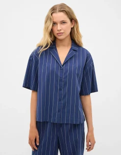STRIPE SHIRT AND SHORT PJ SET