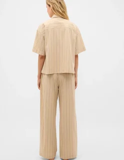 STRIPE SHIRT AND SHORT PJ SET