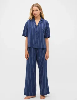 STRIPE SHIRT AND SHORT PJ SET