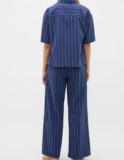 STRIPE SHIRT AND SHORT PJ SET