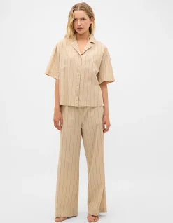STRIPE SHIRT AND SHORT PJ SET