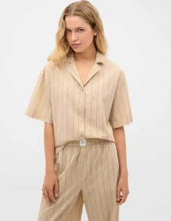 STRIPE SHIRT AND SHORT PJ SET