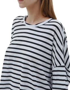 Stripe Slouch Side Step Short Sleeve T-Shirt