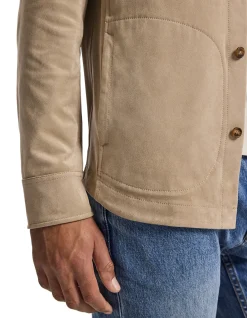 SUEDE LOOK OVERSHIRT