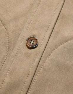 SUEDE LOOK OVERSHIRT