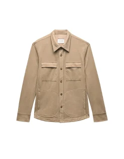 SUEDE LOOK OVERSHIRT