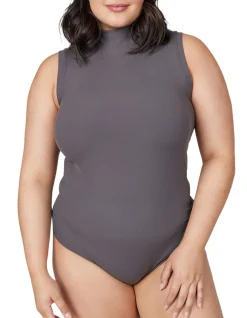 Suit Yourself Ribbed Mock Neck Bodysuit