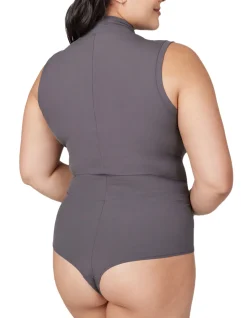 Suit Yourself Ribbed Mock Neck Bodysuit