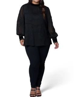 SUNDAY IN THE CITY-NIGHTFALL EMBROIDERED BLOUSE