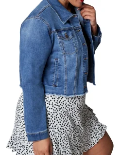 SUNDAY IN THE CITY - CHATTERBOX CROP DENIM JACKET