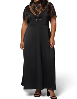 SUNDAY IN THE CITY-MAYHEM SATIN MAXI DRESS