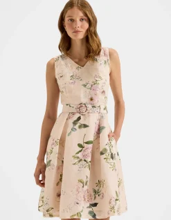 SUNSET ROSE LINEN DRESS