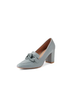 SUNSHEEN Braided Detail Block Heel Pumps