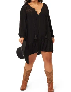 Supreme Lace Dress with Tie Front Neckline