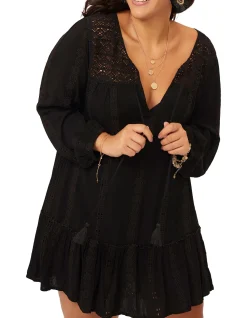 Supreme Lace Dress with Tie Front Neckline