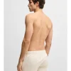 Swim shorts in seersucker fabric with embroidered logo