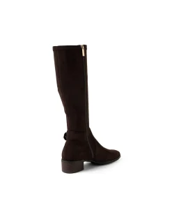 Tabloid Buckle Detail Stretch Knee Boots