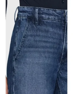 Tailored High Rise Wide Leg Denim Trouser