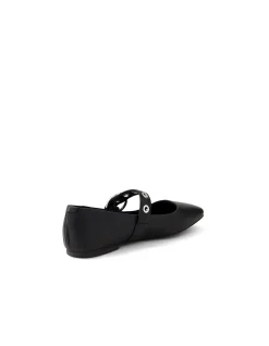 Taimer Eyelet Strap Leather Mary Jane Flats