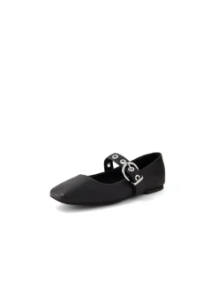 Taimer Eyelet Strap Leather Mary Jane Flats