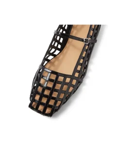 Taints Caged Patent Ballet Flats