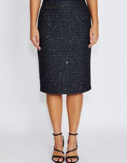 TAMARA NAVY TWEED SKIRT