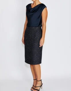 TAMARA NAVY TWEED SKIRT