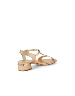 Taner Metallic Low Heel Sandals