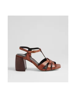 Tanett Woven Strap Block Heel Sandals