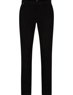 Tapered Fit Cotton Blend Chino Pants Black