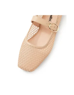 Tartina Mesh Strap Square Toe Flats