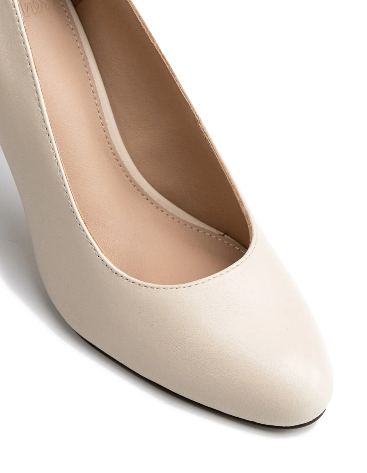 Tash Vintage Ivory Leather Stiletto Pump