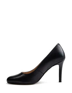 Tash Black Leather Stiletto Pump