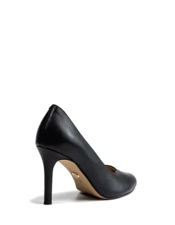 Tash Black Leather Stiletto Pump