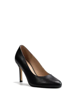 Tash Black Leather Stiletto Pump