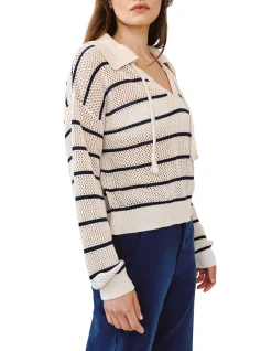 Tassel Tie Open Knit Sweater