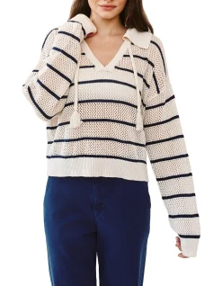 Tassel Tie Open Knit Sweater