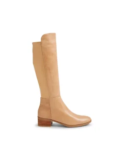 Tataley Leather Stretch Knee High Boots