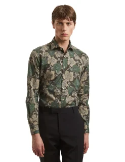 TB COTTON FLORAL PRINT REGULAR CUFF SHIRT