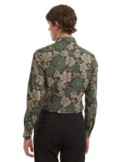 TB COTTON FLORAL PRINT REGULAR CUFF SHIRT