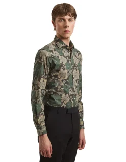 TB COTTON FLORAL PRINT REGULAR CUFF SHIRT