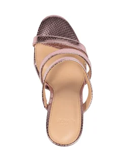 TERRA Gelato Pink Metallic Leather Strappy Heel