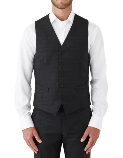 TEXTURED CHECK VEST