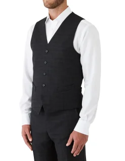 TEXTURED CHECK VEST