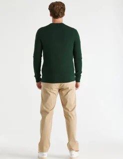 TEXTURED COTTON MERINO CREW NECK Sweater
